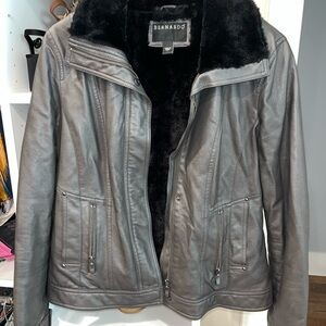 Bernardo Women's Charcoal Leather Jacket